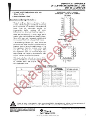 SN74ALS563BDW datasheet  